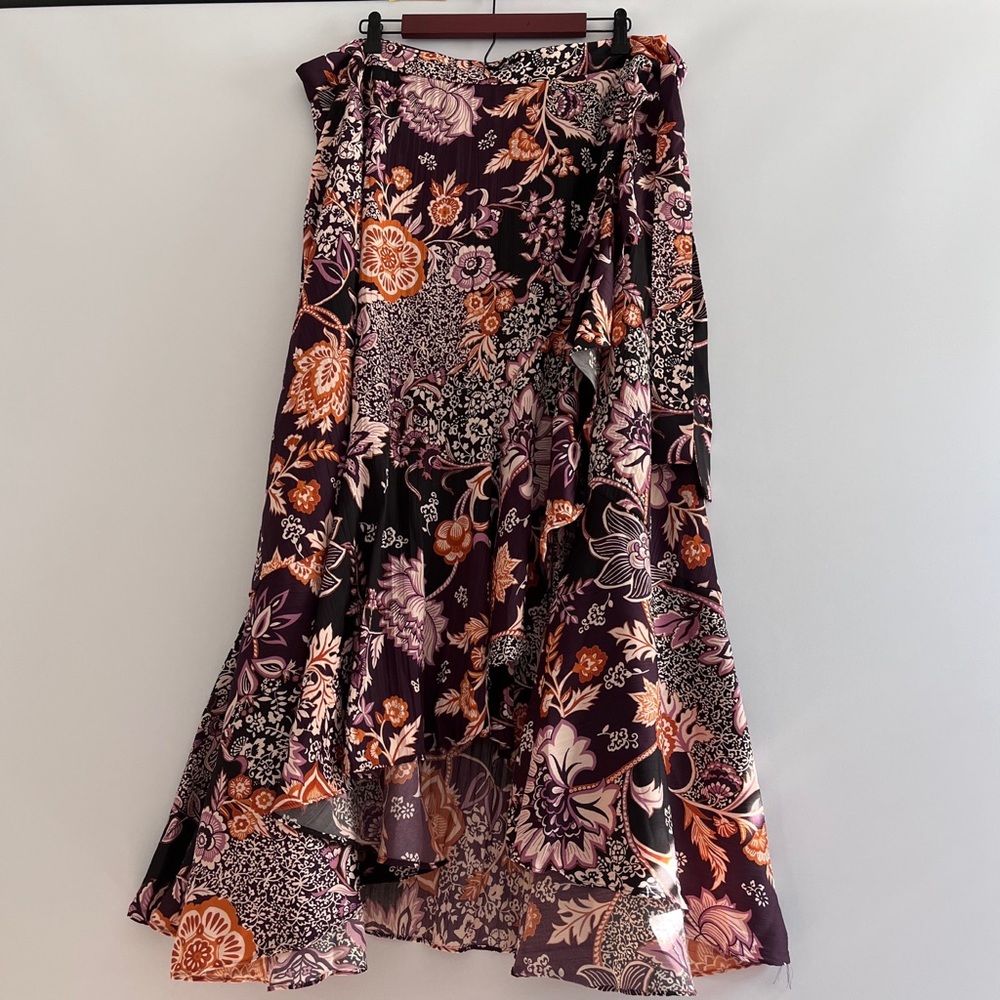 NWT Anthropologie Maeve Ruffled True Wrap Floral Flowy Maxi Skirt - Picture 10 of 17